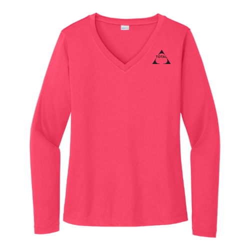 TotalTransport - Sport Tek Ladies Long Sleeve V Neck Competitor Tee v3